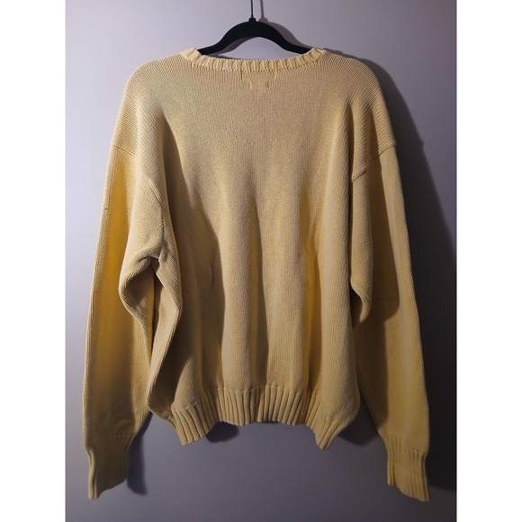 Polo Ralph Lauren Sweater Yellow Crewneck Pullover Long Sleeve Cotton XXL - Picture 3 of 5